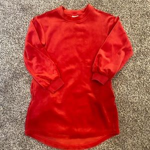 Hanna Andersson Recycled Velour Dress, Color- Hanna Red, Size 5 ♥️